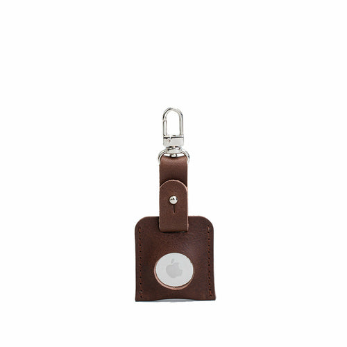 Accesorio de cuero para bolso AirTag con mosquetón
