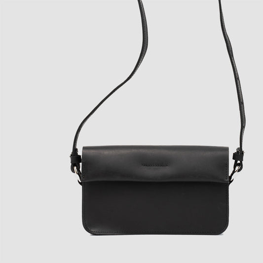 Sac à bandoulière en cuir élégant (noir)