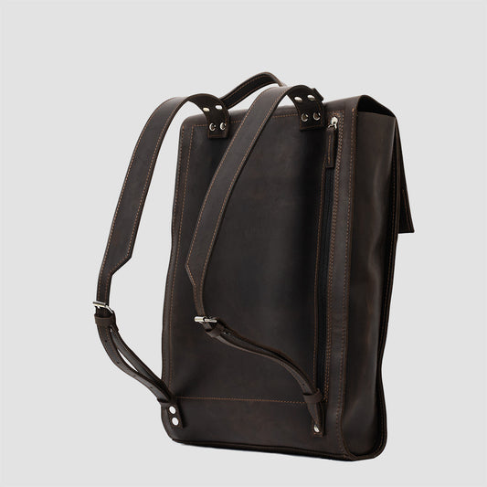 Mochila de cuero - Metropolian (marrón oscuro)