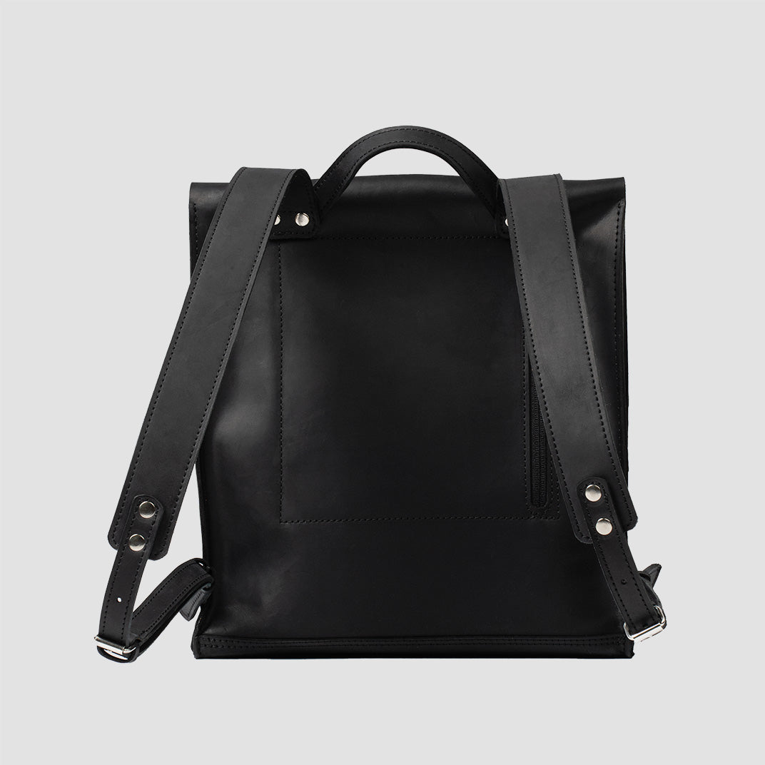 Mochila de cuero - Fi (Negro)