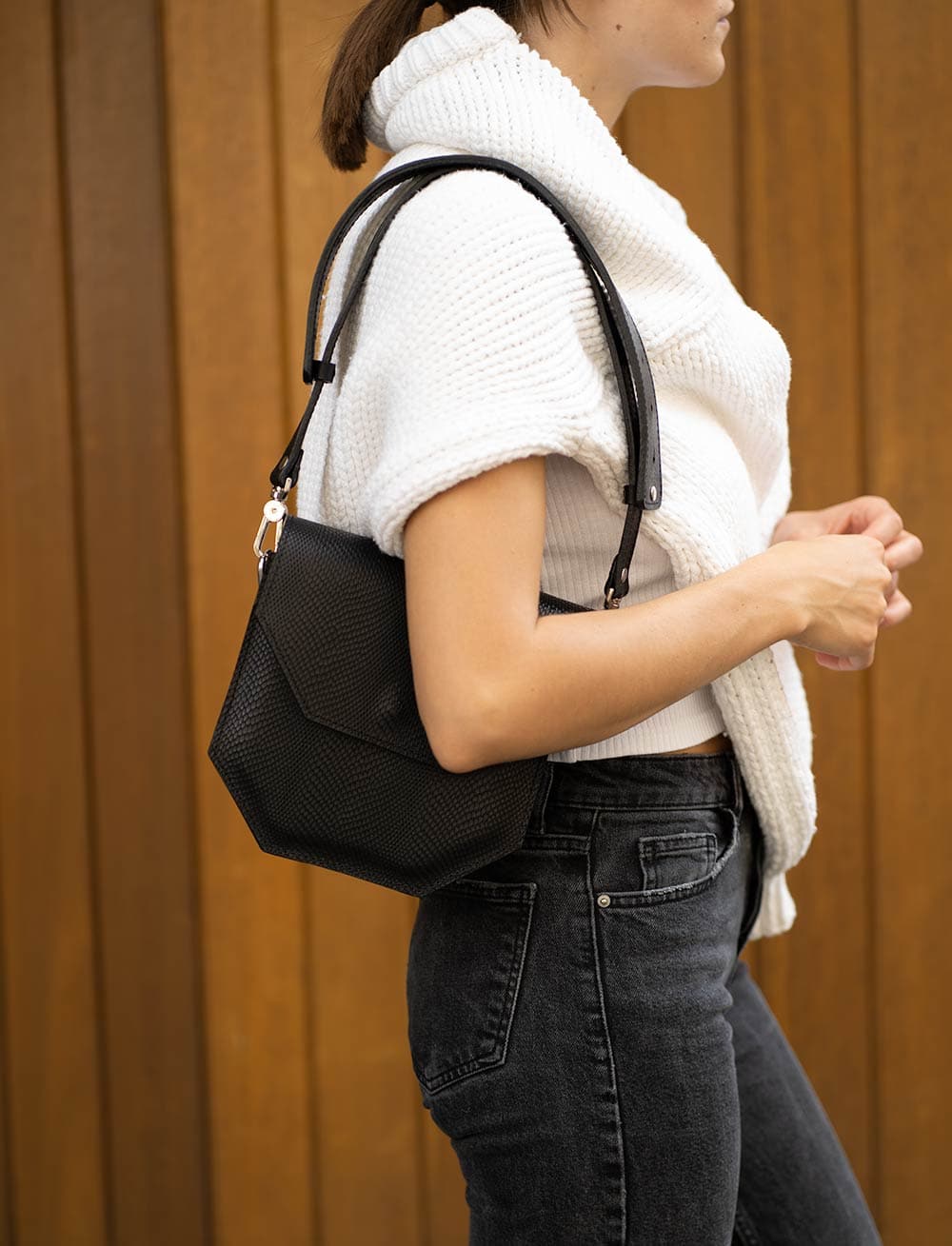 Embossed snake print purse - Hypatia